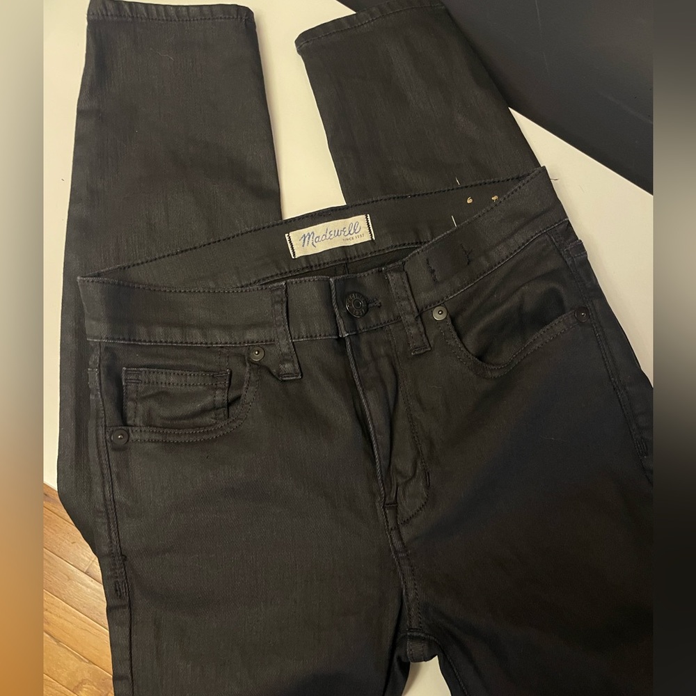 Madewell High-Riser Skinny Coated Black Jeans - 25